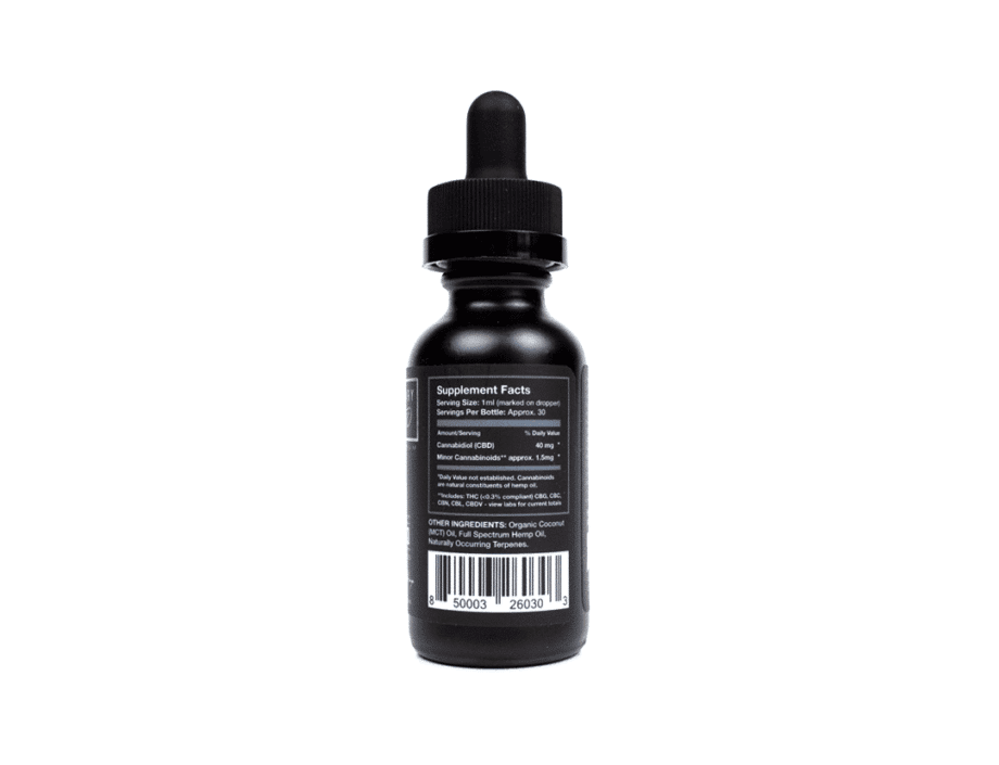 Primary Jane Natural CBD Tincture Drops 1200mg Side View