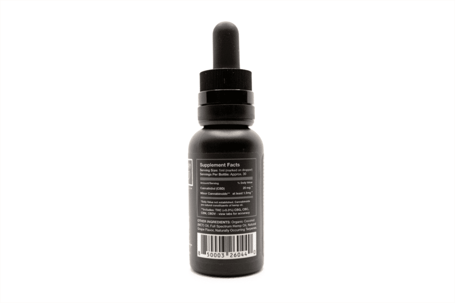 CBD Tincture Drops 600mg Honeysuckle Vanilla Back View